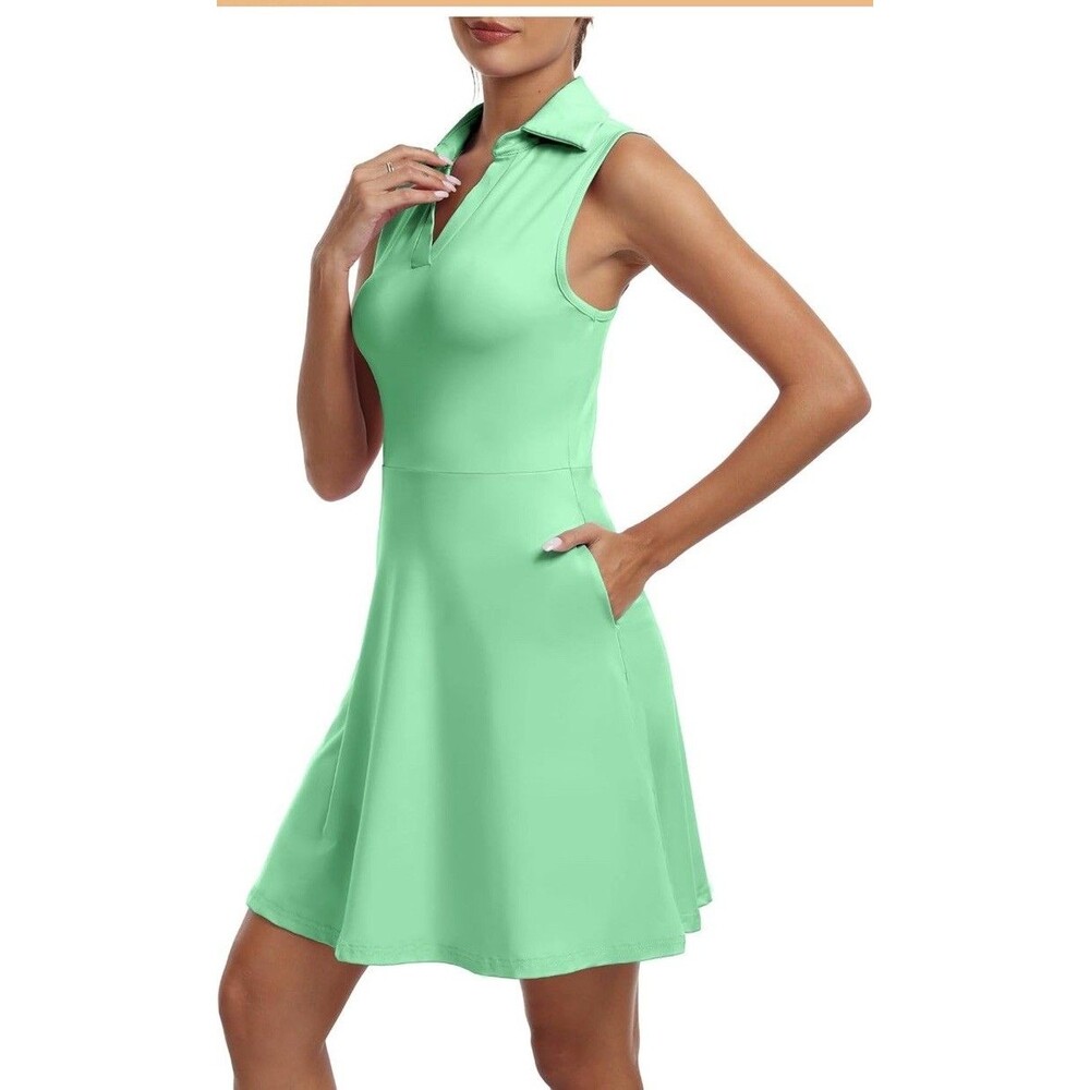 FKEEP Women's Tennis Golf Dress Outfits Athletic Workout Dress with Shorts - XL